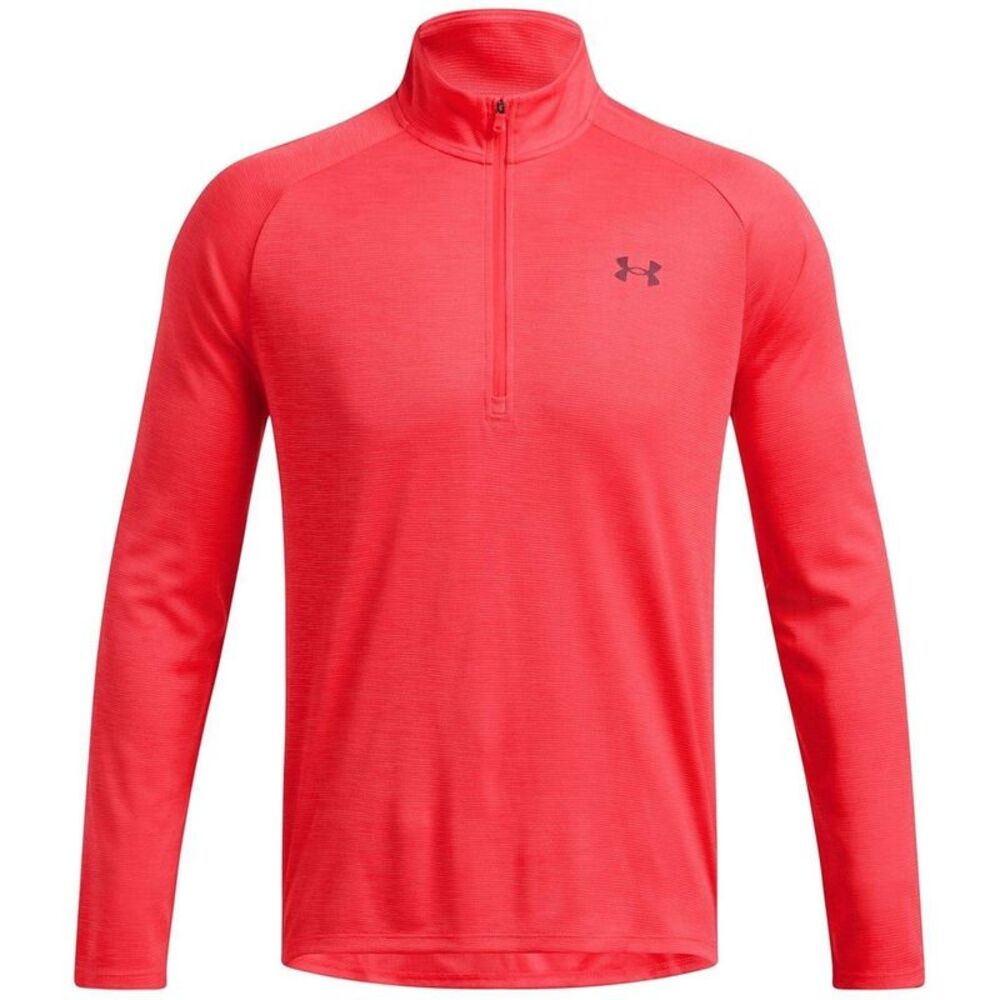 Under Armour Mens Tech Textured Half Zip Top / Racing Red